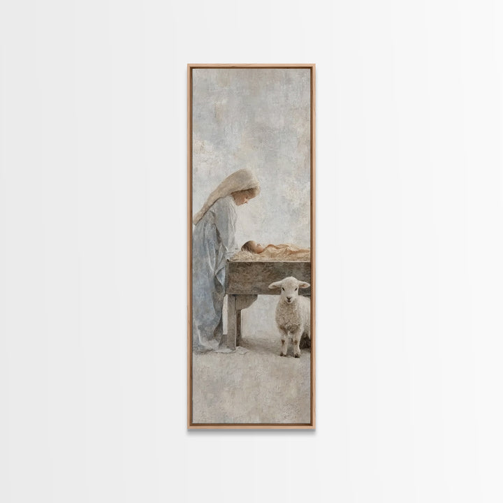 Gentle Dawn Hope – Framed Canvas Print – Christian Wall Art – Christian Art Canvas – Jesus Painting – Tall Narrow Wall Art