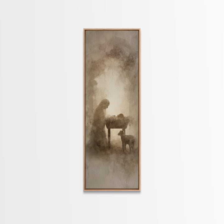 Sacred Shore Path – Framed Canvas Print – Christian Wall Art – Christian Art Canvas – Jesus Painting – Tall Narrow Wall Art