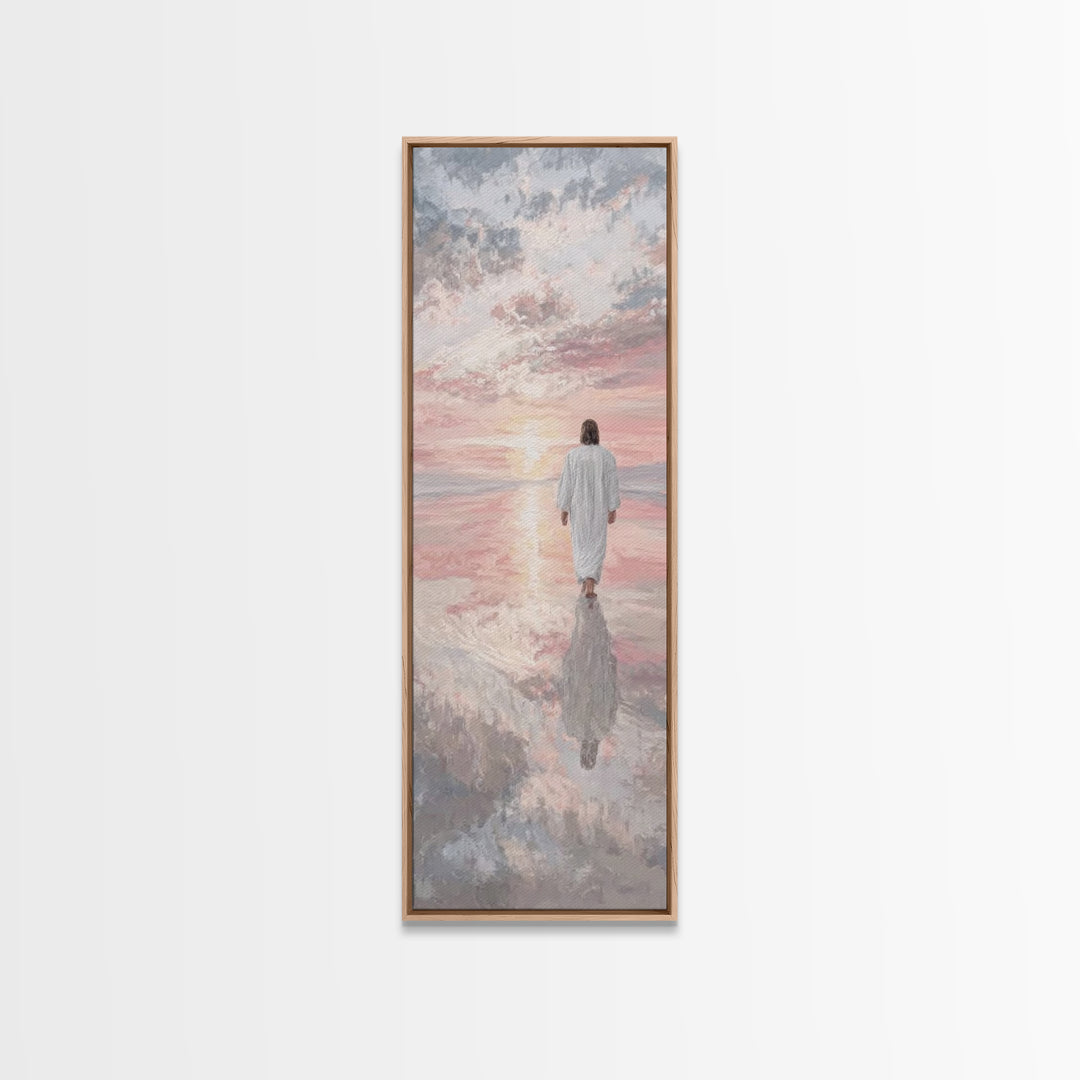 Still Waters Peace – Framed Canvas Print – Christian Wall Art – Christian Art Canvas – Jesus Painting – Tall Narrow Wall Art