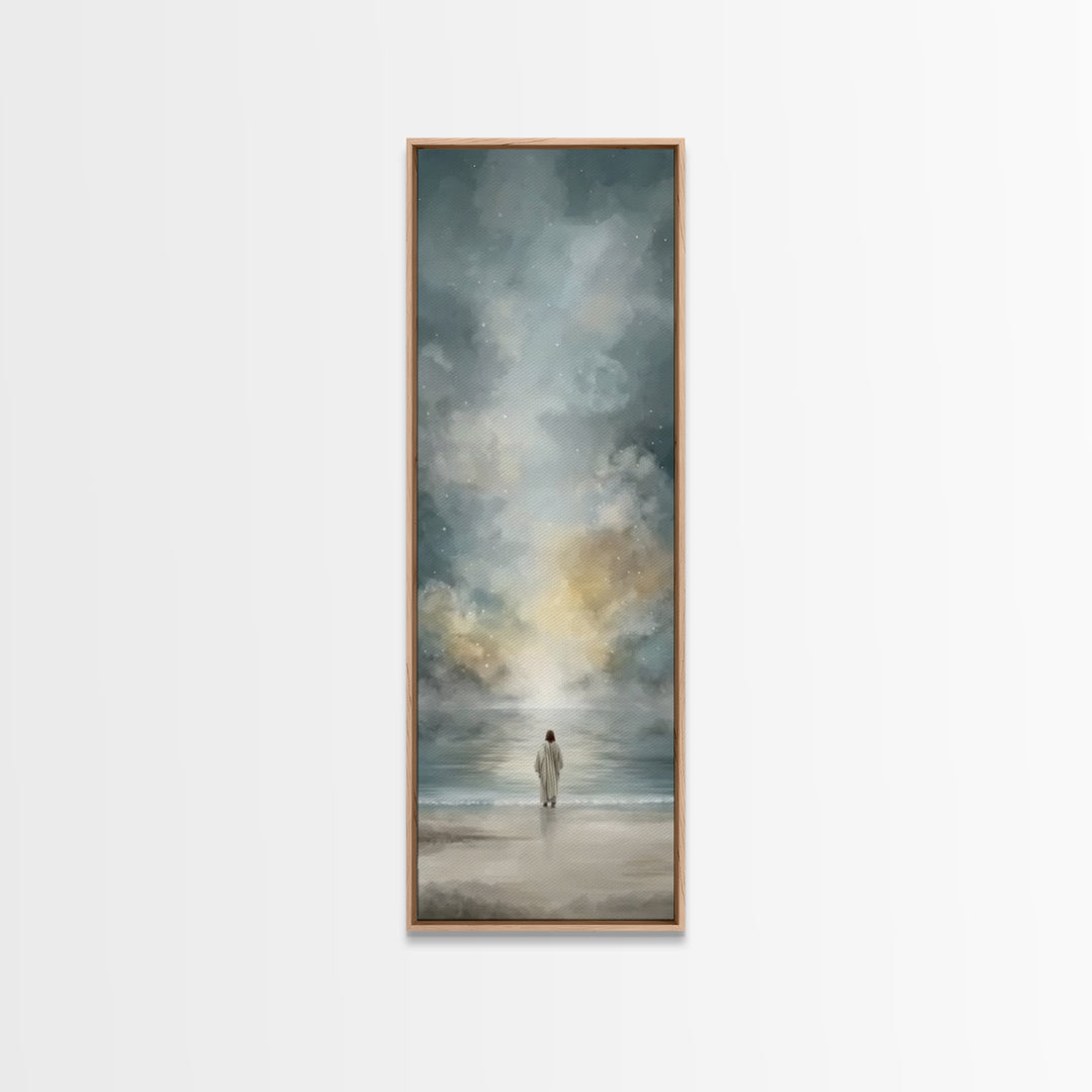 Heaven’s Silent Path – Framed Canvas Print – Christian Wall Art – Christian Art Canvas – Jesus Painting – Tall Narrow Wall Art