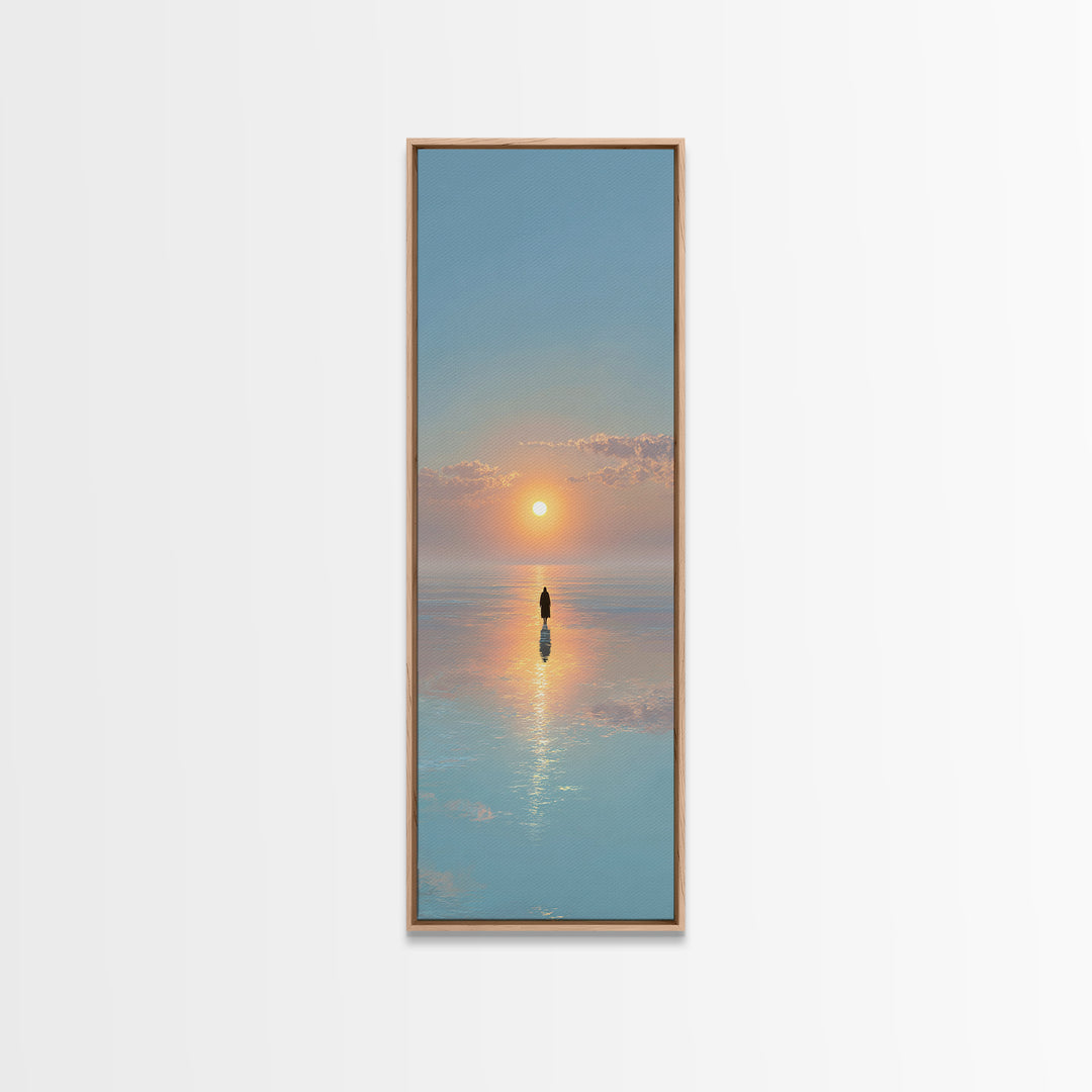 Skyward Hope Rising – Framed Canvas Print – Jesus Painting – Christian Wall Art – Christian Art Canvas – Tall Narrow Wall Art