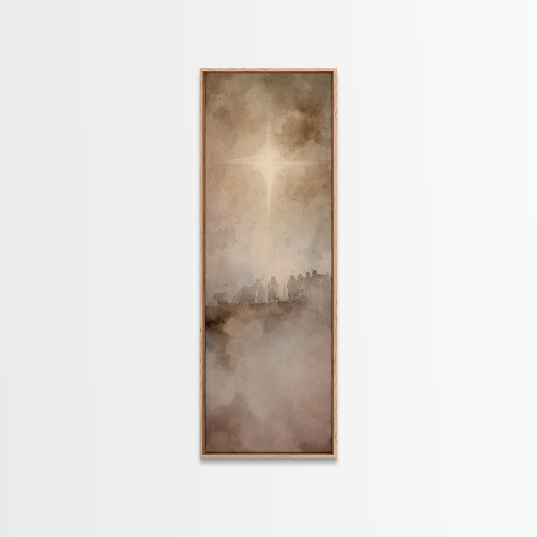 Guiding Star Journey – Framed Canvas Print – Christian Wall Art – Christian Art Canvas – Christmas Art – Jesus Painting – Christian Decor –