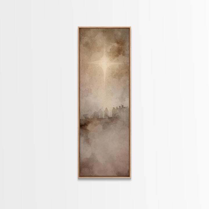 Guiding Star Journey – Framed Canvas Print – Christian Wall Art – Christian Art Canvas – Christmas Art – Jesus Painting – Christian Decor –
