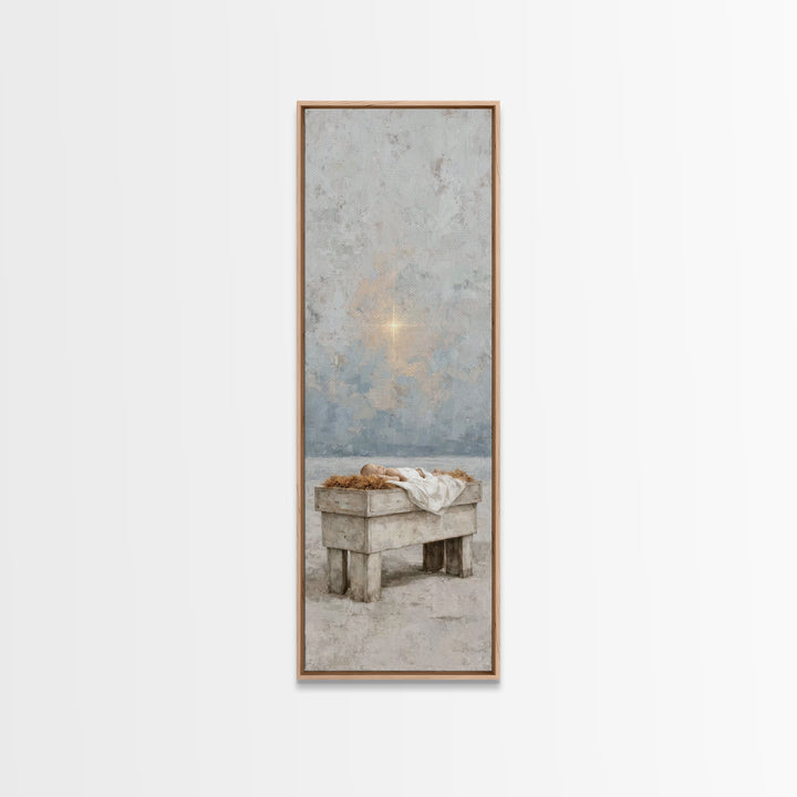 The Guiding Star – Framed Canvas Print – Tall Narrow Wall Art – Christian Wall Art – Christian Art Canvas – Christmas Art – Jesus Painting