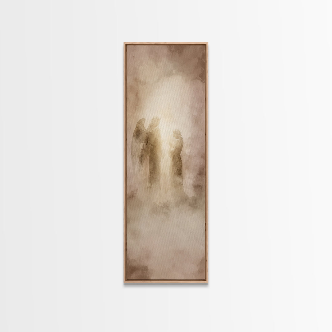 Heavenly Promise, Framed Canvas Print, Skinny Art, Christian Art Canvas, Christian Christmas Art, Jesus Painting, Modern Christian Art