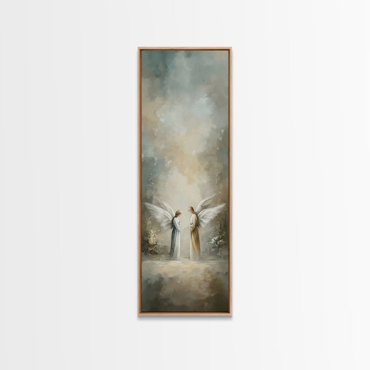 Angelic Dawn | Framed Canvas Print | Tall Skinny Art Print | Christian Wall Art | Christmas Art | Christian Art Canvas | Jesus Christmas Ar