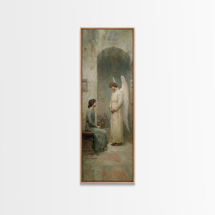 Celestial Peace, Framed Canvas Print, Tall Narrow Wall Art, Christian Christmas Art, Christian Art Canvas, Minimalist Christian Art, Jesus