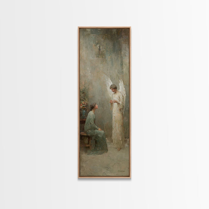 Angel Of Grace – Framed Canvas Print – Skinny Art – Christian Art Canvas – Christian Wall Art – Christmas Art – Jesus Painting