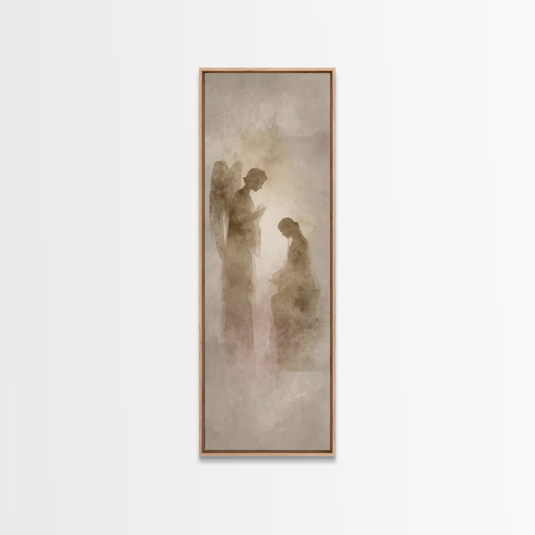 Sacred Mist Meeting | Framed Canvas Print | Skinny Art | Christian Art Canvas | Christian Wall Art | Modern Christian Art | Christian Paint