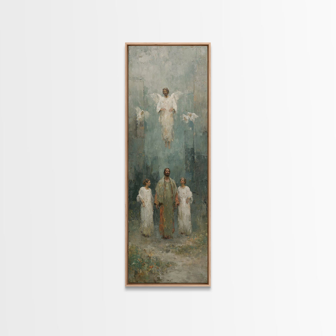 Eternal Gathering | Framed Canvas Print | Narrow Art | Christian Art Canvas | Christian Wall Art | Jesus Painting | Christian Art