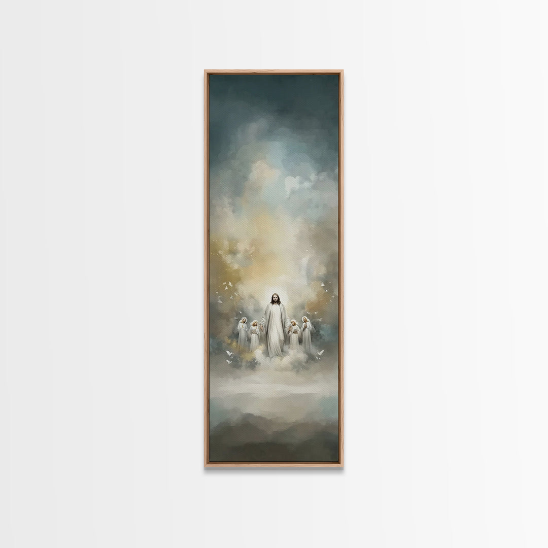 Clouds Of Witnesses, Framed Canvas Print, Tall Skinny Art Print, Christian Wall Art, Christian Art Canvas, Christian Painting, Christian Ar