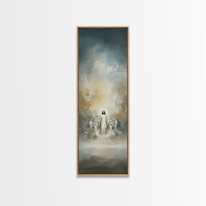 Clouds Of Witnesses, Framed Canvas Print, Tall Skinny Art Print, Christian Wall Art, Christian Art Canvas, Christian Painting, Christian Ar