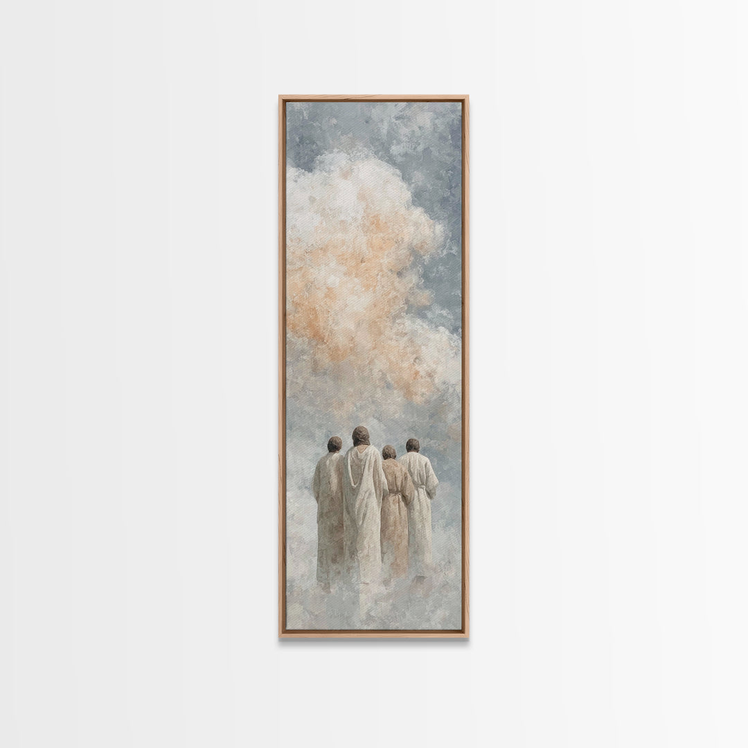 Heavenly Companions – Framed Canvas Print – Christian Wall Art – Jesus Painting – Tall Narrow Wall Art – Christian Art Canvas – Christian D