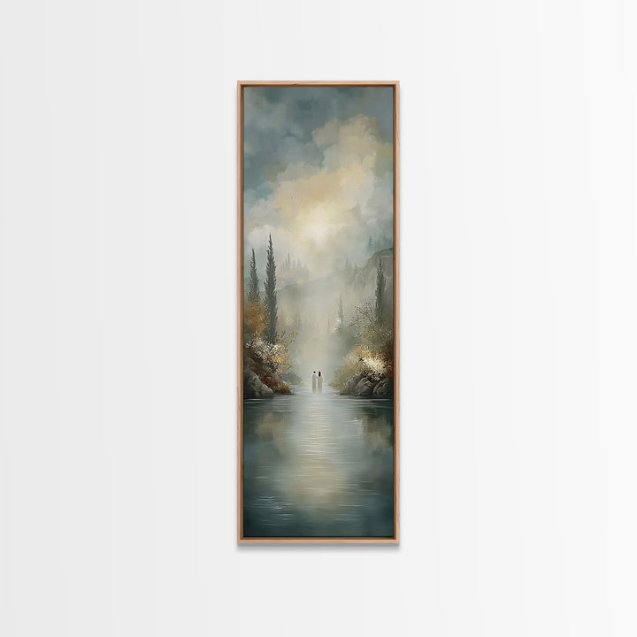 Garden Light Peace – Framed Canvas Print – Christian Art Canvas – Large Jesus Painting – Tall Narrow Wall Art – Christian Wall Art – Modern