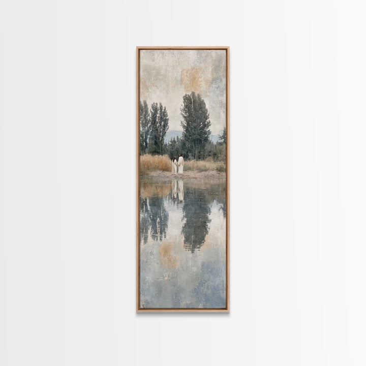 Hillside Reverence – Framed Canvas Print – Christian Art Canvas – Christian Wall Art – Tall Skinny Art Print – Christian Gift Ideas – Moder
