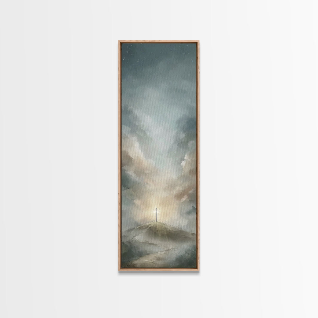Dawn Of Salvation – Framed Canvas Print – Christian Wall Art – Tall Skinny Art Print – Christian Art Canvas – Christian Gift Ideas – Modern