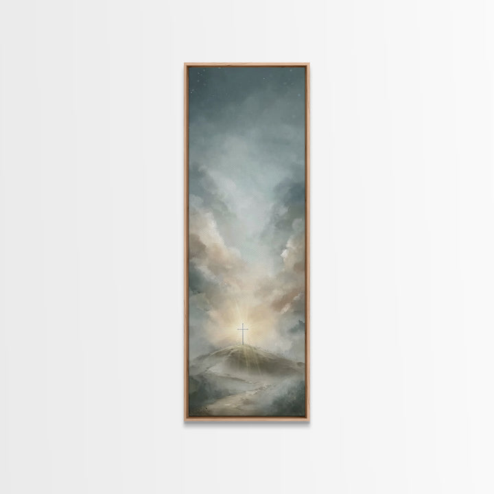 Dawn Of Salvation – Framed Canvas Print – Christian Wall Art – Tall Skinny Art Print – Christian Art Canvas – Christian Gift Ideas – Modern