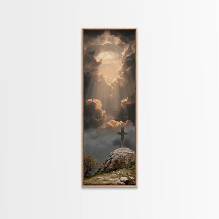 Clouds Of Glory – Framed Canvas Print – Christian Wall Art – Christian Art Canvas – Tall Narrow Wall Art – Moody Christian Art – Christian