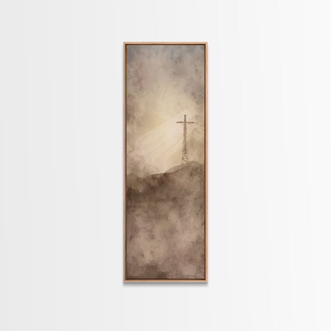 Radiant Redemption | Framed Canvas Print | Christian Art Canvas | Christian Wall Art | Tall Skinny Art Print | Christian Gift Ideas | Moder