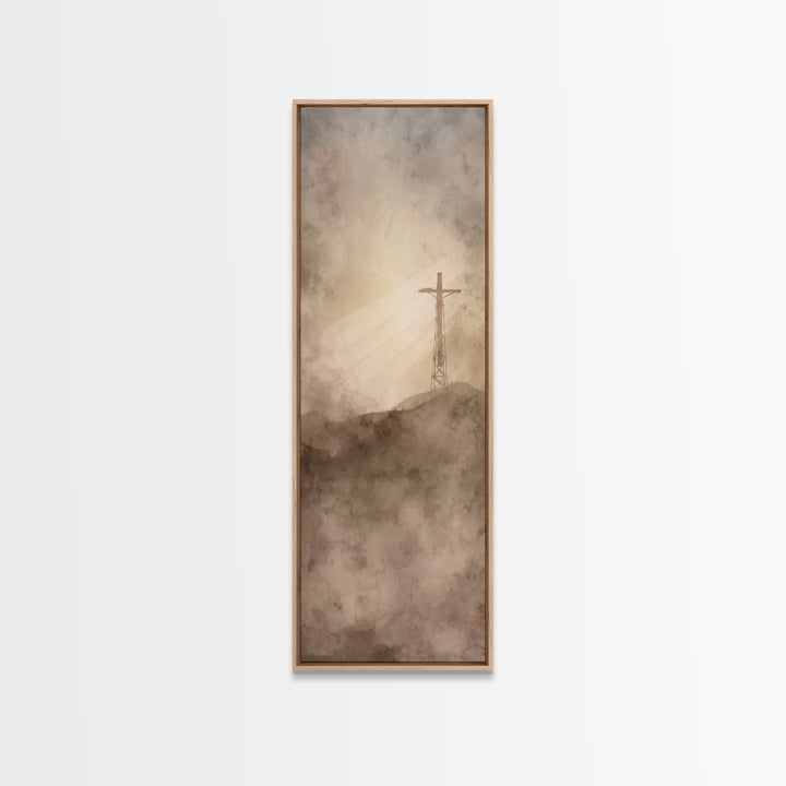 Radiant Redemption | Framed Canvas Print | Christian Art Canvas | Christian Wall Art | Tall Skinny Art Print | Christian Gift Ideas | Moder