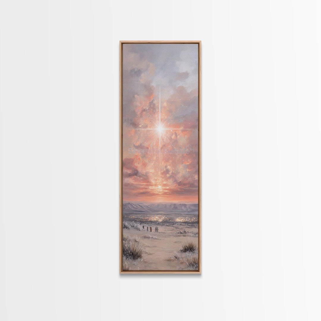 Radiant Dawn Star – Framed Canvas Print – Tall Skinny Art Print – Christmas Wall Art – Christian Art – Christmas Canvas Wall Art