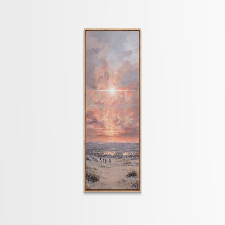 Radiant Dawn Star – Framed Canvas Print – Tall Skinny Art Print – Christmas Wall Art – Christian Art – Christmas Canvas Wall Art