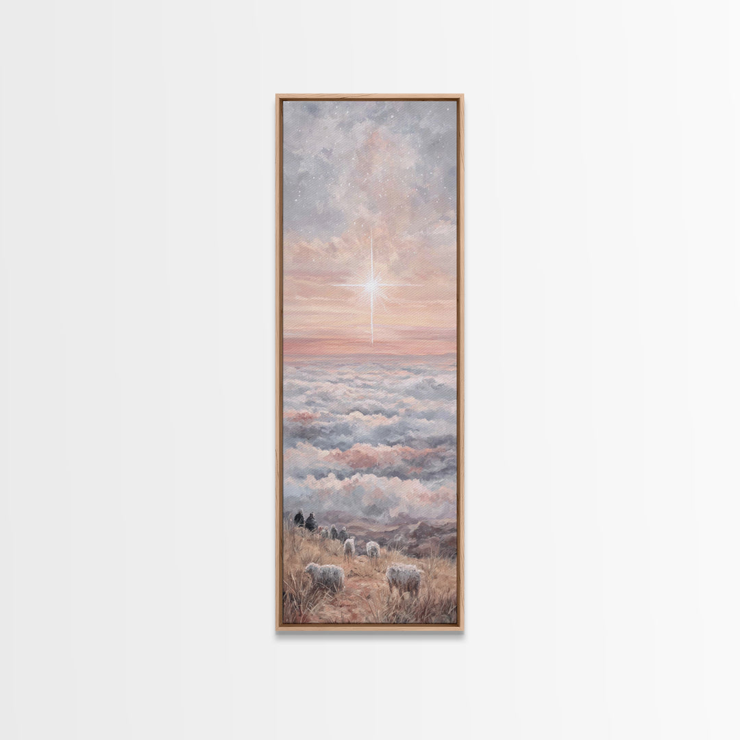 Dawn Of Promise – Framed Canvas Print – Narrow Art – Christian Art – Christian Art Canvas – Christian Wall Art – Christmas Art