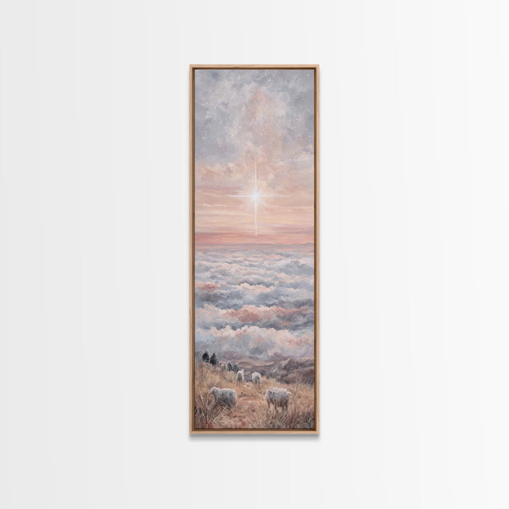 Dawn Of Promise – Framed Canvas Print – Narrow Art – Christian Art – Christian Art Canvas – Christian Wall Art – Christmas Art
