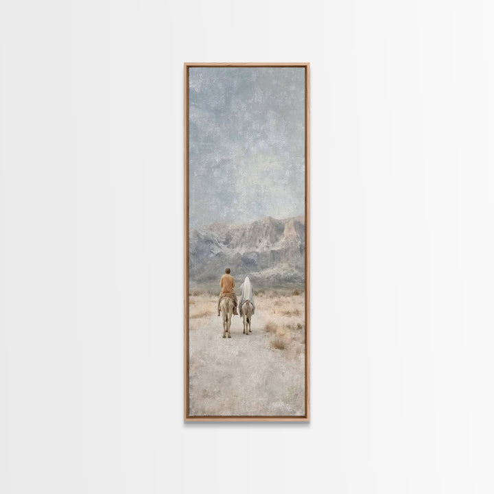 Journey To Bethlehem | Framed Canvas Print | Skinny Art | Christian Art | Christmas Art Prints | Modern Christian Painting