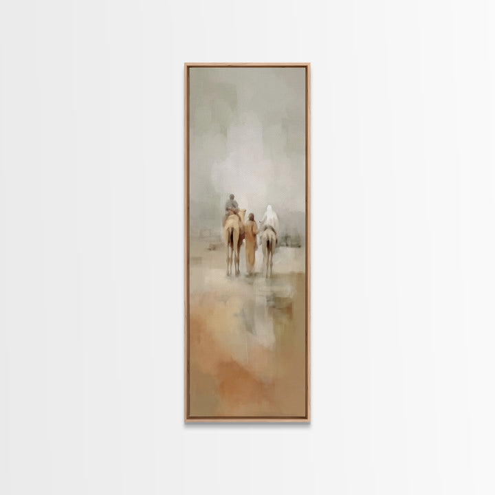 Distant Caravan Light – Framed Canvas Print – Narrow Art – Christian Wall Art – Christmas Art Framed – Christian Art Prints
