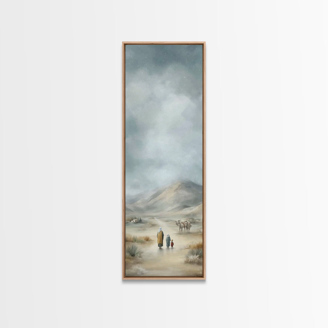Family Road Home | Framed Canvas Print | Tall Skinny Art Print | Christian Christmas Art | Framed Christian Art | Modern Christian Art