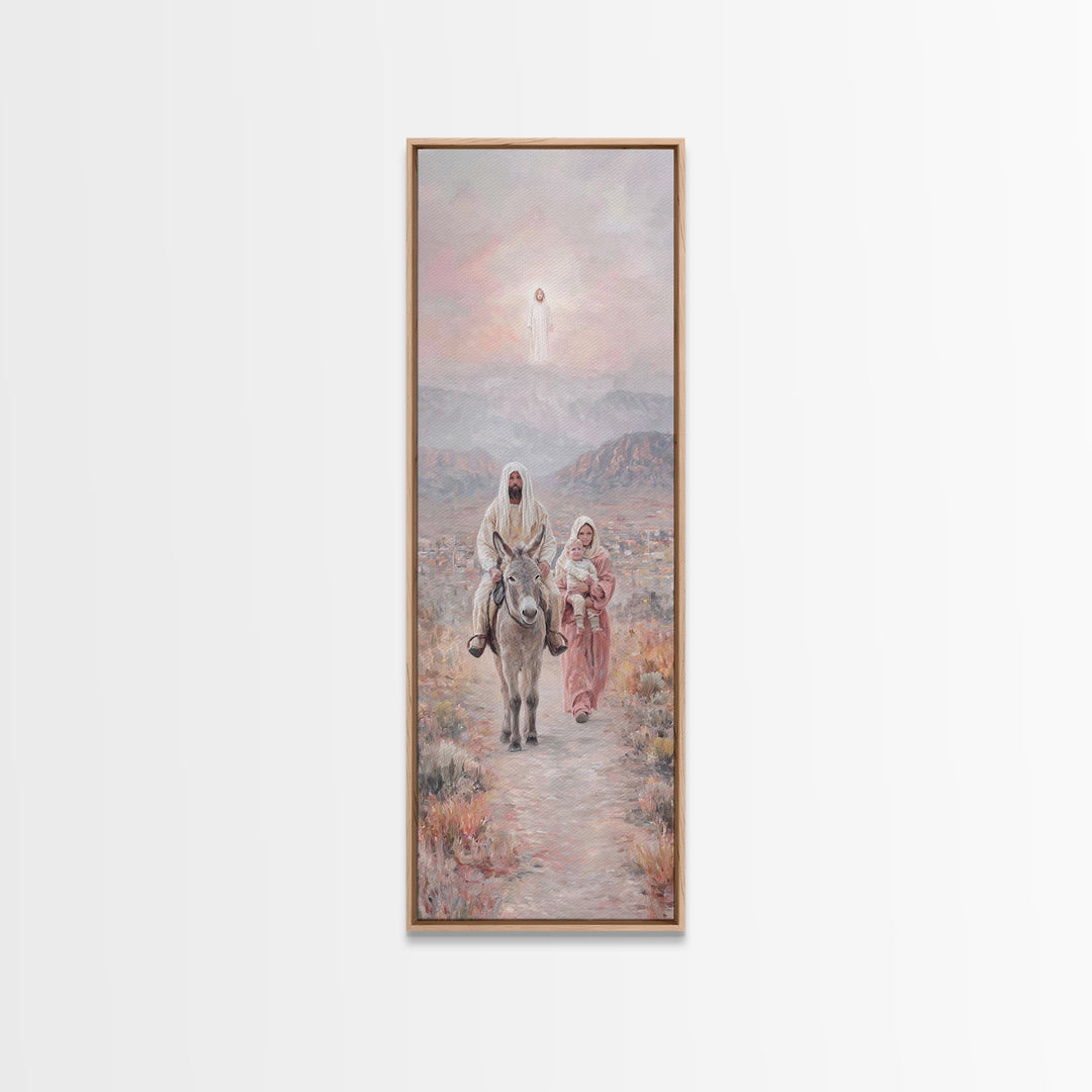 Sacred Desert Walk – Framed Canvas Print – Skinny Art – Christian Art – Christmas Wall Art – Christian Art Work