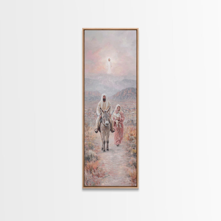 Sacred Desert Walk – Framed Canvas Print – Skinny Art – Christian Art – Christmas Wall Art – Christian Art Work
