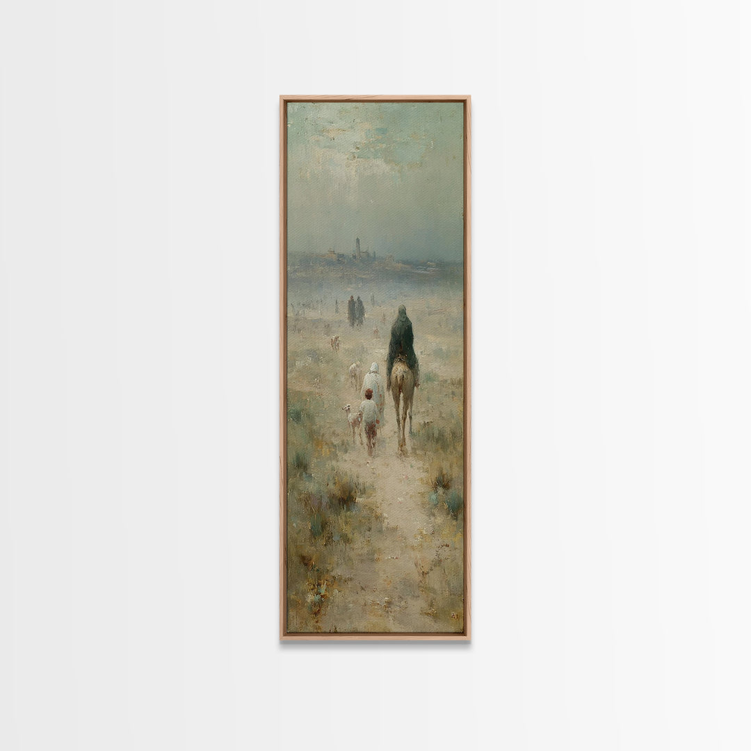 Heavenly Path Rising | Framed Canvas Print | Tall Narrow Wall Art | Christian Art Canvas | Moody Christmas Art | Christian Art Gift
