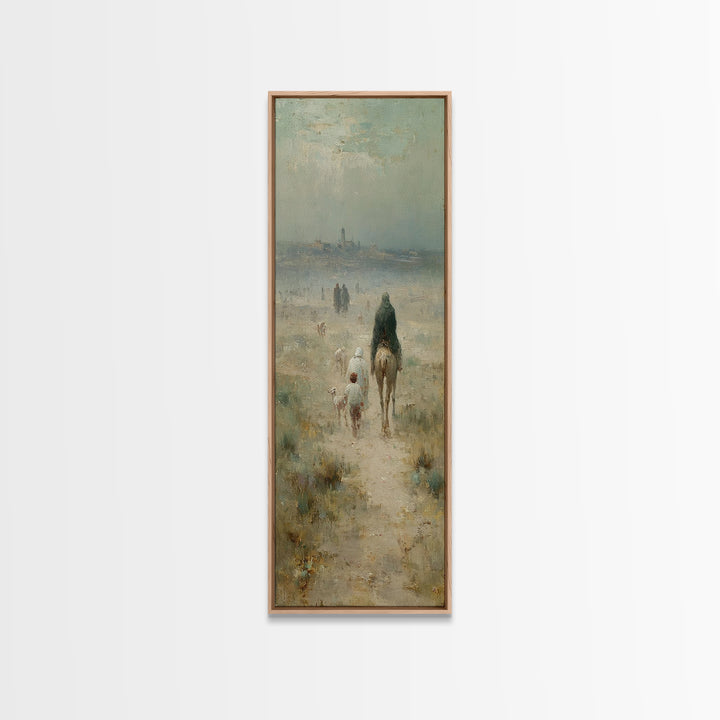Heavenly Path Rising | Framed Canvas Print | Tall Narrow Wall Art | Christian Art Canvas | Moody Christmas Art | Christian Art Gift