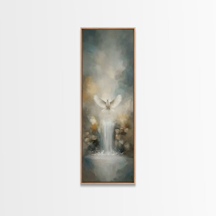 Living Water Light – Framed Canvas Print – Christian Art – Christian Wall Art – Christian Art Canvas – Narrow Art – Christmas Art