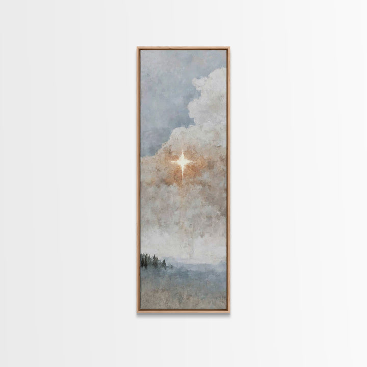 Horizon Star Glow – Framed Canvas Print – Tall Narrow Wall Art – Christian Art Canvas – Christian Wall Art – Modern Christian Art – Christm