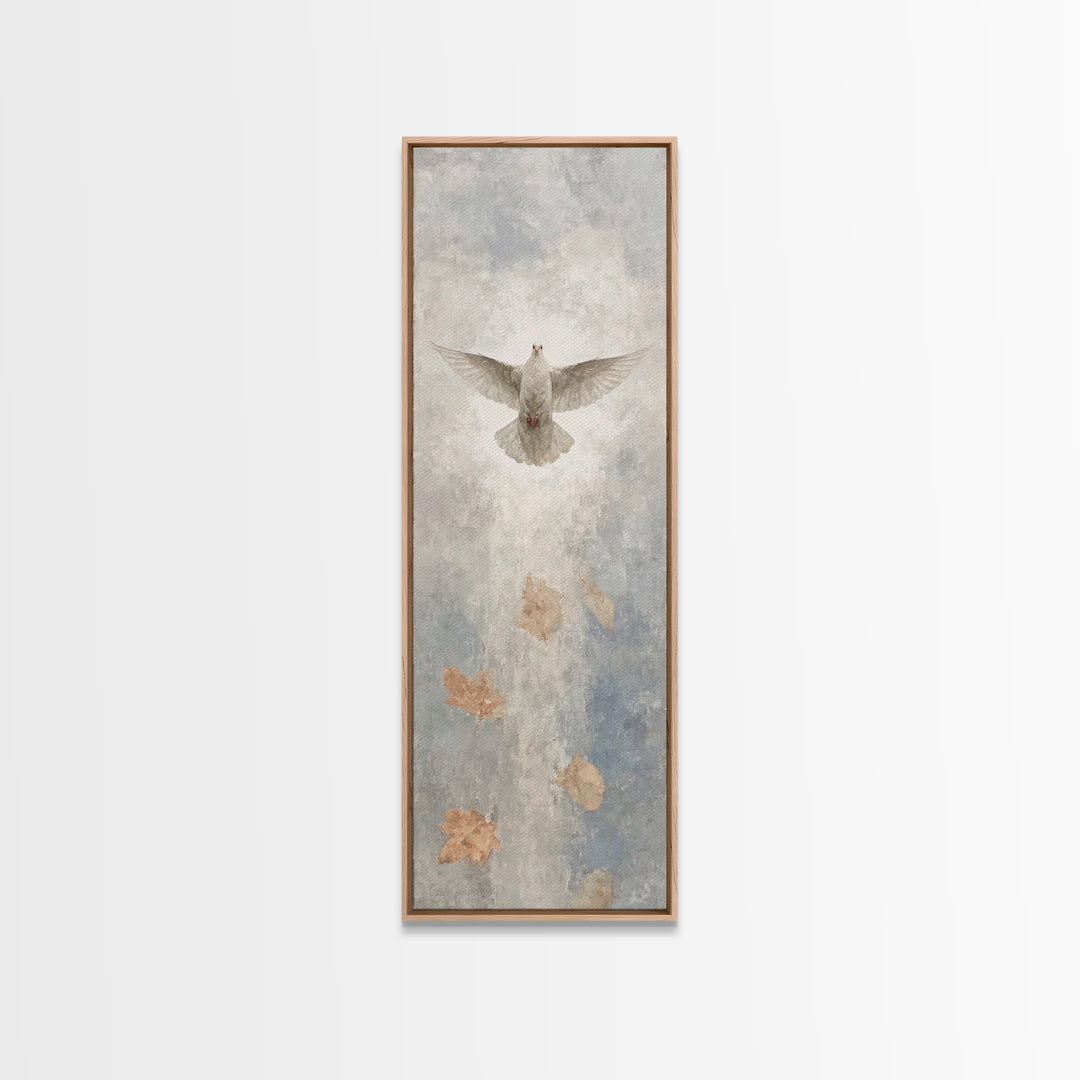 Spirit Above Stillness – Framed Canvas Print – Christian Art – Blue Christian Art – Christian Wall Art – Tall Narrow Wall Art – Christian A