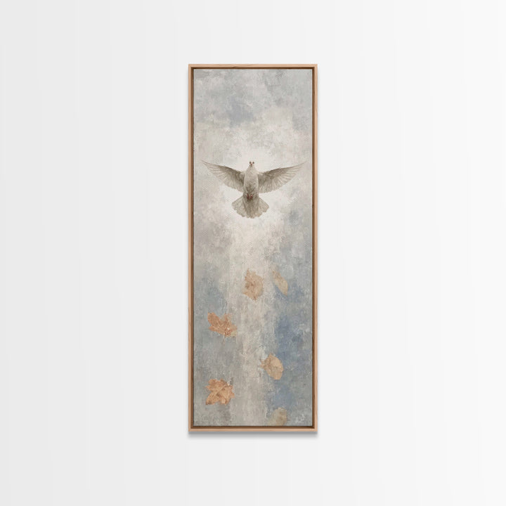 Spirit Above Stillness – Framed Canvas Print – Christian Art – Blue Christian Art – Christian Wall Art – Tall Narrow Wall Art – Christian A