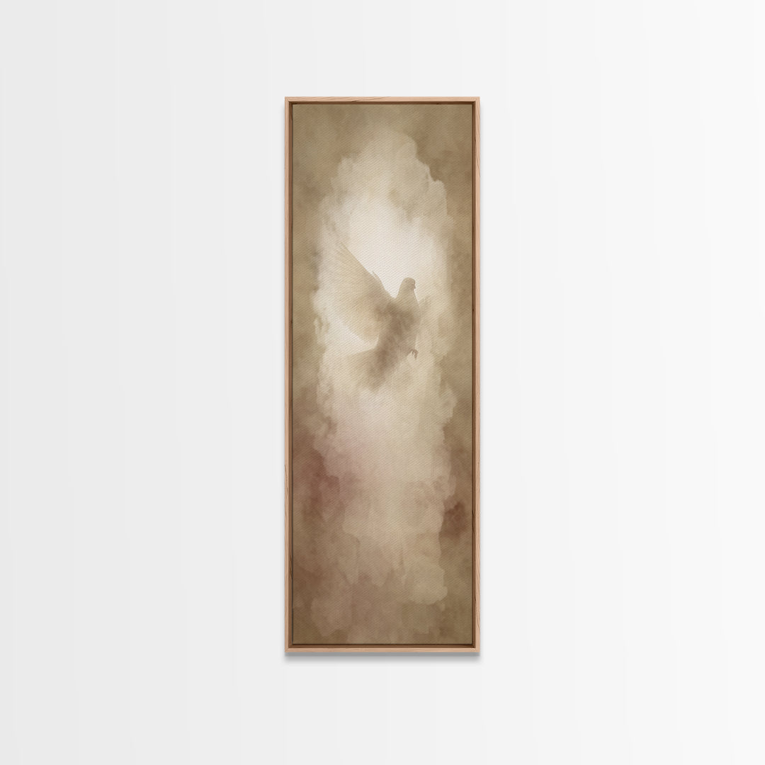 Heaven’s Soft Glow – Framed Canvas Print – Christian Art Canvas – Christian Art – Christian Wall Art – Narrow Art – Minimalist Christian Ar