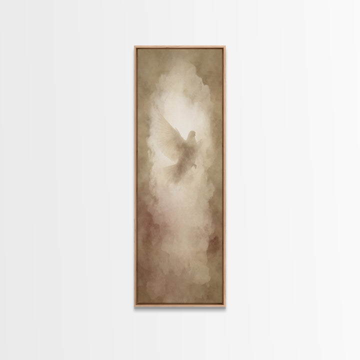 Heaven’s Soft Glow – Framed Canvas Print – Christian Art Canvas – Christian Art – Christian Wall Art – Narrow Art – Minimalist Christian Ar