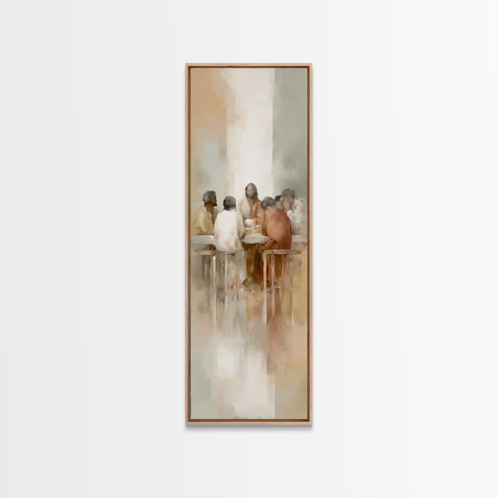 Heavenly Supper Light – Framed Canvas Print – Christian Wall Art – Jesus Painting – Christian Art Canvas – Tall Skinny Art Print – Christia