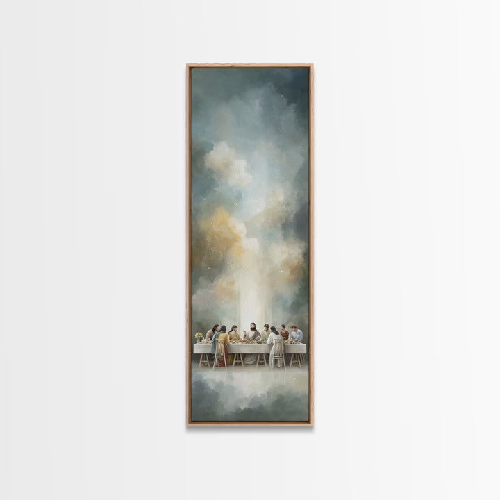 Eternal Feast Radiance, Framed Canvas Print, Christian Wall Art, Jesus Painting Canvas, Christian Art Print, Skinny Art, Christian Christma