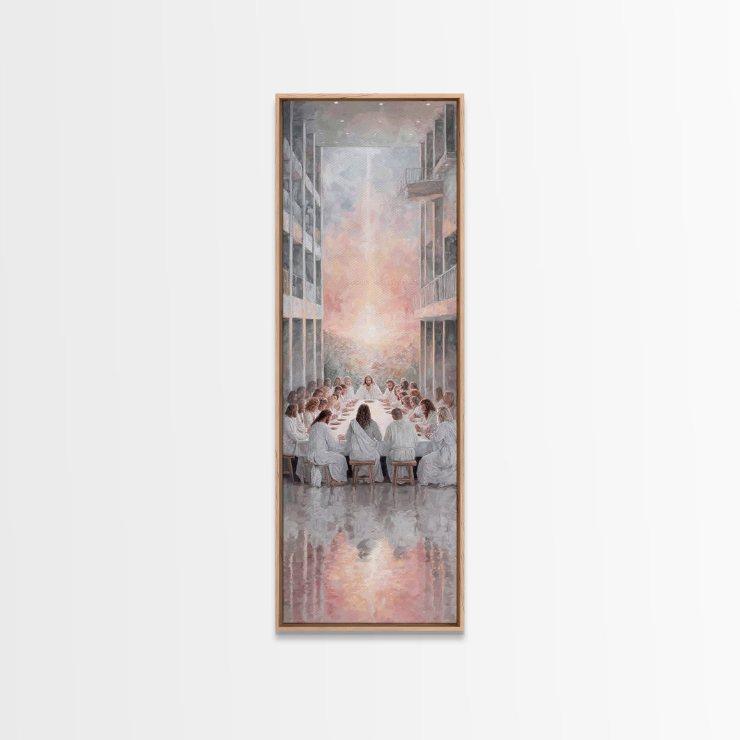Last Supper Serenity | Framed Canvas Print | Christian Painting | Jesus Canvas Art | Christian Art Print | Tall Narrow Wall Art | Christmas