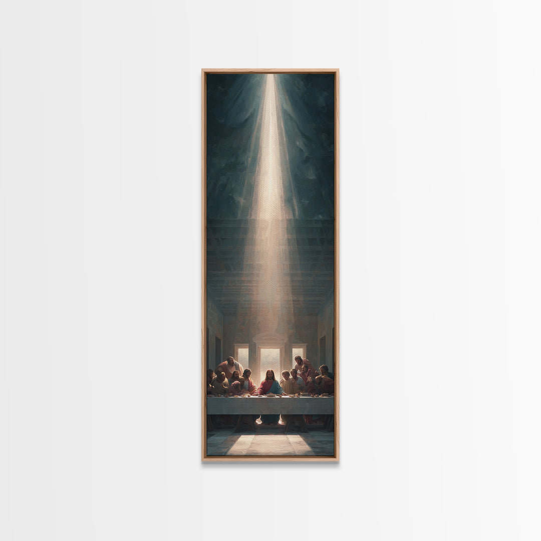 Light Of Communion, Framed Canvas Print, Christian Art, Jesus Painting Canvas, Christian Wall Art, Tall Narrow Wall Art, Christian Christma