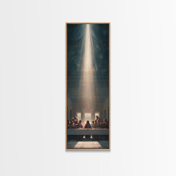 Light Of Communion, Framed Canvas Print, Christian Art, Jesus Painting Canvas, Christian Wall Art, Tall Narrow Wall Art, Christian Christma