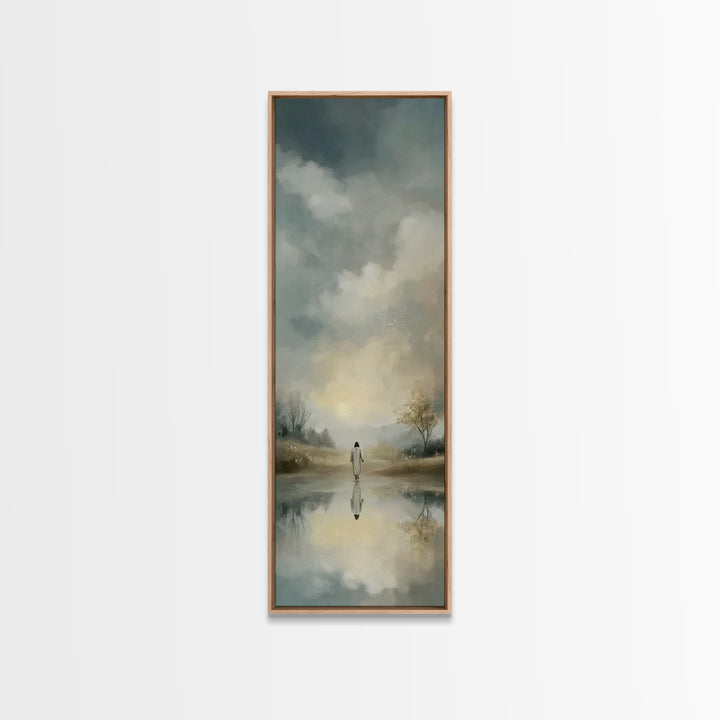 Quiet Walk Home – Framed Canvas Print – Tall Skinny Art Print – Christian Art Canvas – Christian Art – Christian Wall Art – Minimalist Chri