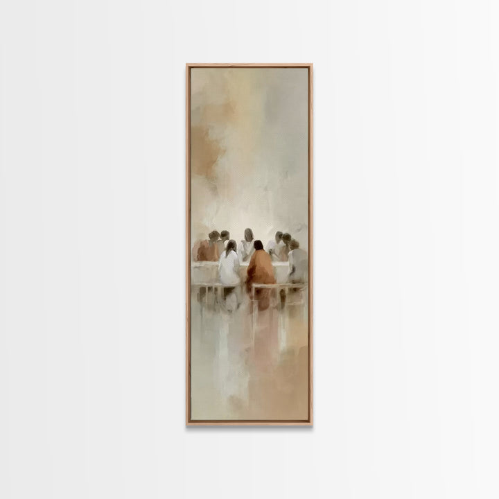 Quiet Supper Light – Framed Canvas Print – Christian Wall Art – Jesus Art Print – Christian Art Canvas – Tall Skinny Art Print – Christmas