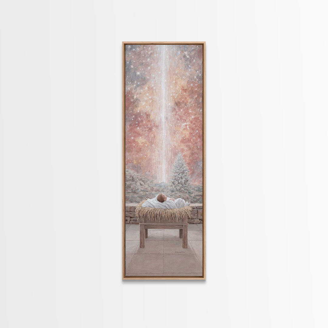 Glory Advent Dawn – Framed Canvas Print – Christian Art Canvas – Christian Christmas Art – Jesus Painting – Tall Narrow Wall Art – Christia