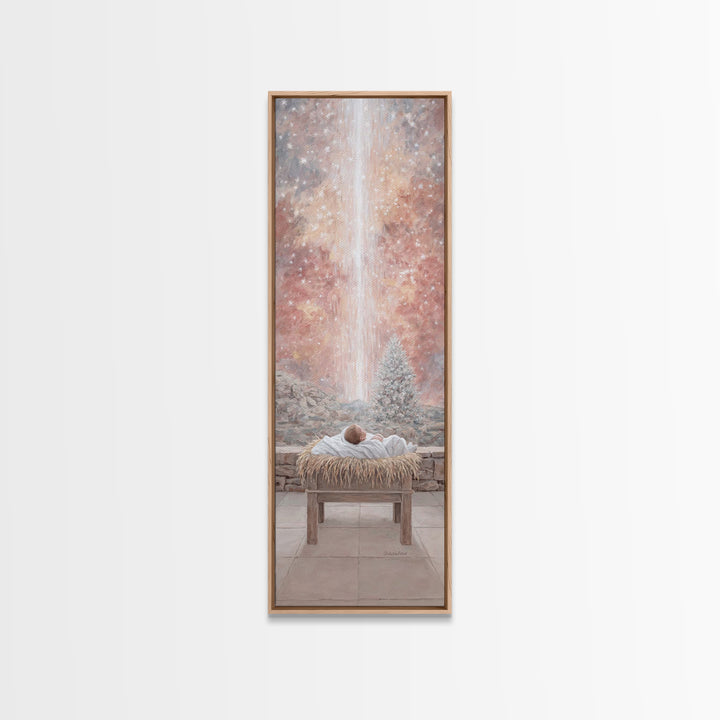 Glory Advent Dawn – Framed Canvas Print – Christian Art Canvas – Christian Christmas Art – Jesus Painting – Tall Narrow Wall Art – Christia